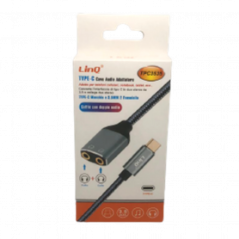 Adaptateur Audio USB-C Mâle / 2 Jack 3.5mm Femelle (Casque) Nylon Tres