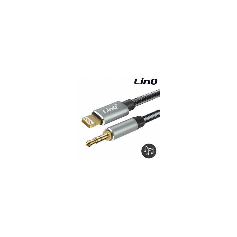 Câble Audio Lightning / Jack 3.5mm Mâle Nylon Tressé 1.5m LinQ A3522
