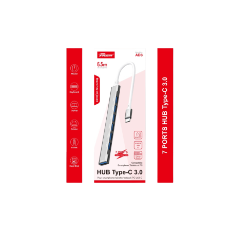 Adaptateur HUB 7 Ports Type-C vers USB 2.0 / USB 3.0 - FASR AD3 - Prot