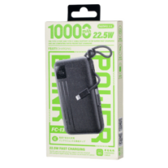 Power Bank à Charge Rapide 22.5W avec Double Câble 10000mAh FC-13 REMA