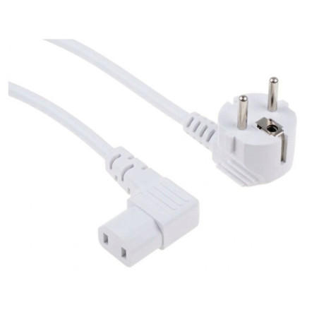 Câble d'alimentation PC/moniteur européen – 2 broches vers IEC 1,8 m Blanc