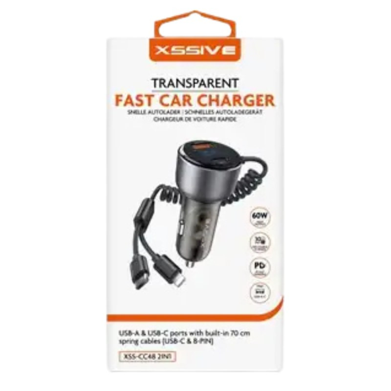 Chargeur voiture XSSIVE XSS-CC48 2IN1 – 60W USB-C/Lightning 0,7 m Chargeur voiture XSSIVE XSS-CC48 2IN1 – 60W USB-C/Lightning 0,7 m