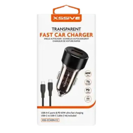 Chargeur voiture XSSIVE XSS-CC40N CC – 60W Type-C 1 m