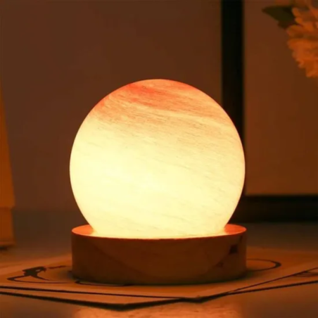 Solar Night Light ECO Planet – Pink 80 mm USB 5V