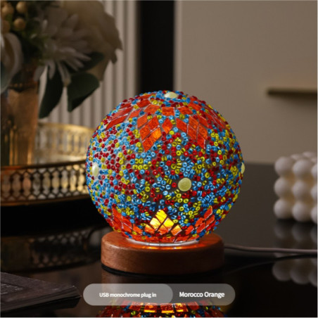 Lampe de nuit mosaïque orange USB 5V | Smarty