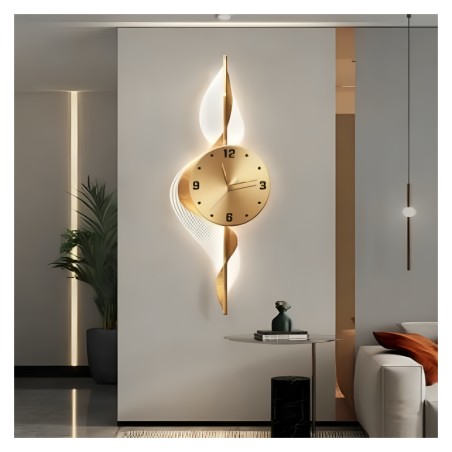 LED Wall Clock ECO Type A – 45 x 120 cm Gold