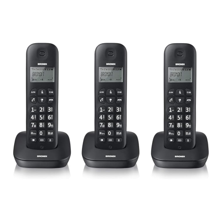 Téléphone Fixe Sans Fil Brondi Gala Trio - Noir (Neuf) - Smartphones R