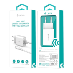 Kit Chargeur USB*2 12W + Câble Type-C - Devia Smart Series - Alimentat
