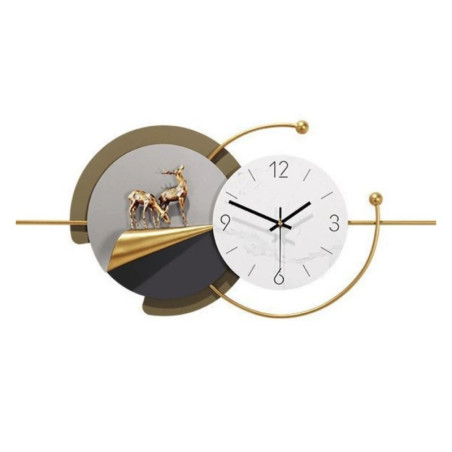 Horloge murale LED 100 x 38 cm Doré | Smarty