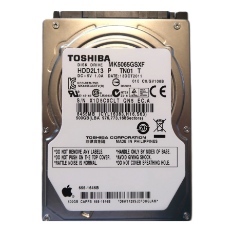 copy of Disque Dur TOSHIBA MK5065GSXF - 2.5" - 500 Go - SATA - Occasio
