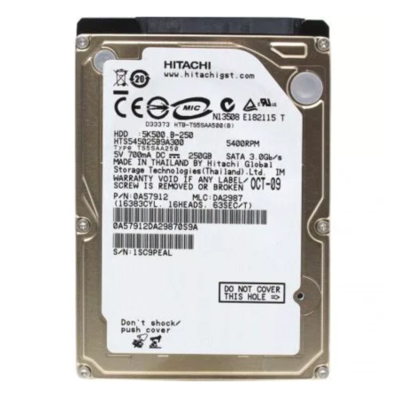 Disque Dur HITACHI HTS545025B9SA02 - 2.5" - 250 Go - SATA - Occasion -