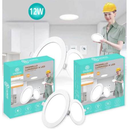 Panneau LED encastrable rond CIAOBOSI TX-9693 – 12 W, 16,7 cm