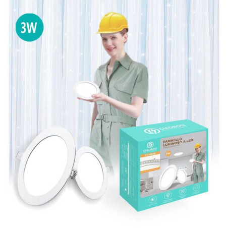 Panneau LED encastrable rond CIAOBOSI TX-9689 – 3 W, 167 mm