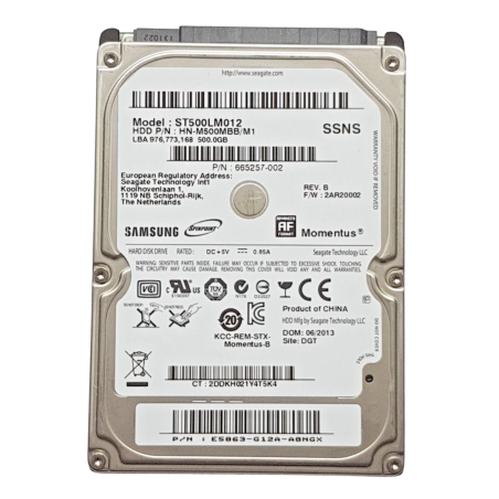 Disque Dur SAMSUNG ST500LM012 - 2.5" - 500 Go - SATA - Occasion - Mémo