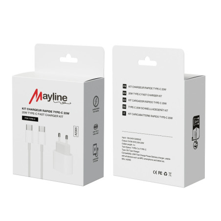 Kit Chargeur Rapide 20W Câble Type-C vers Typ