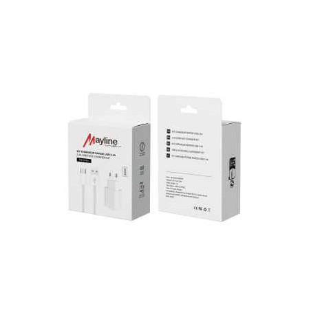 Kit Chargeur 12W Câble USB vers Type-C 1M (Mayline) - Alimentation Ref