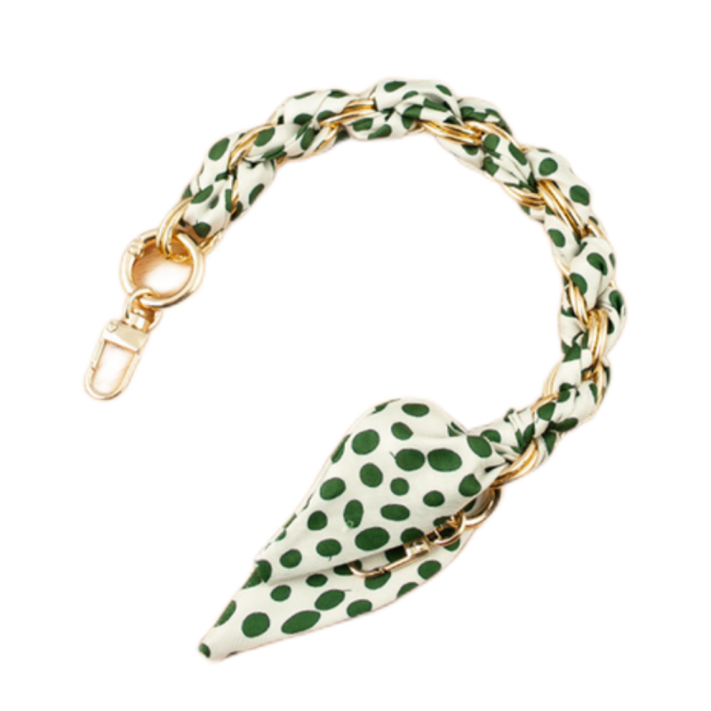 Phone Case Necklace ECO – Small Green Dot Silk Scarf 34 cm Phone Case Necklace ECO – Small Green Dot Silk Scarf 34 cm
