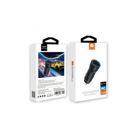 Chargeur Allume-Cigare USB 18W + USB-C 20W Noir - C146 (WUW) - Aliment
