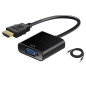 Adaptateur HDMI(HDTV) vers VGA avec Cable Audio - 25cm - Noir — ECO · Smarty Paris 18e