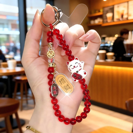 Lanière téléphone ECO Maneki-neko – Rouge