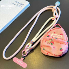 Collier téléphone ECO rose poudré beige 115 cm | Smarty