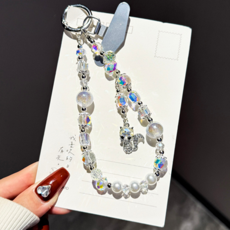 Phone Strap ECO – White, Fox Lucky Charm