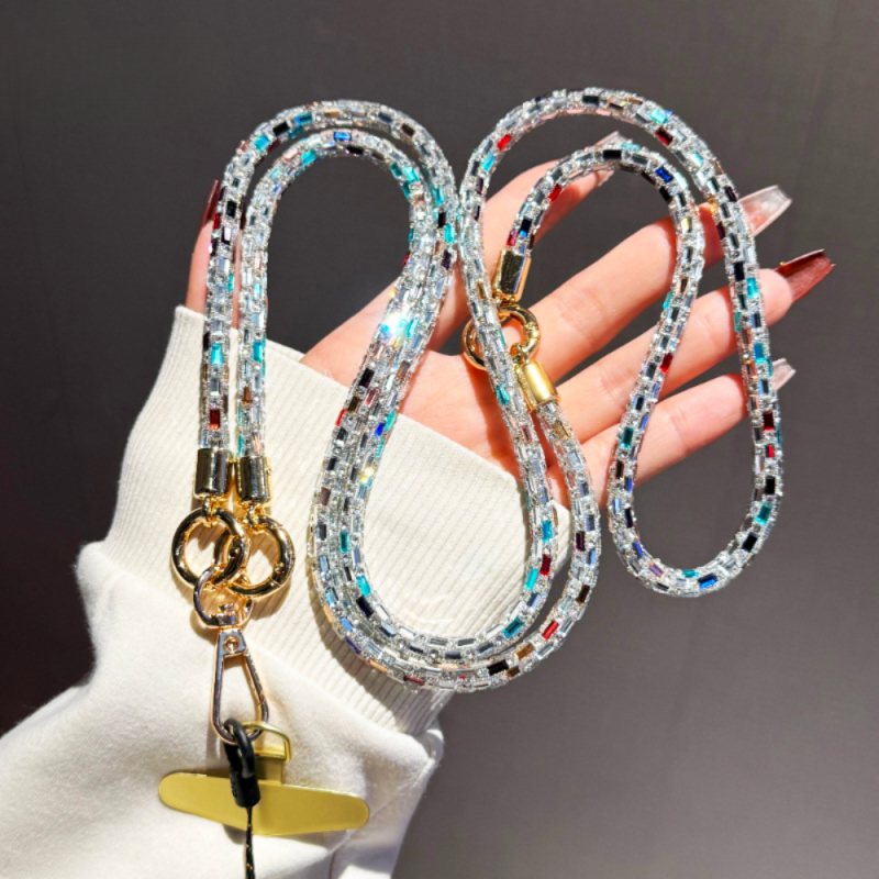Phone Strap ECO – Multicolor Crystal, Gold Clasp Phone Strap ECO – Multicolor Crystal, Gold Clasp