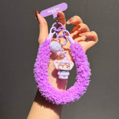 Lanière poignet ECO violette poupée pompon | Smarty
