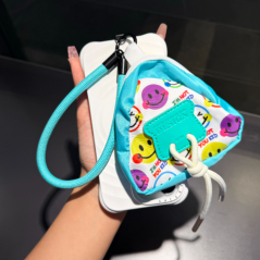 Collier téléphone ECO bleu vert mini pochette | Smarty