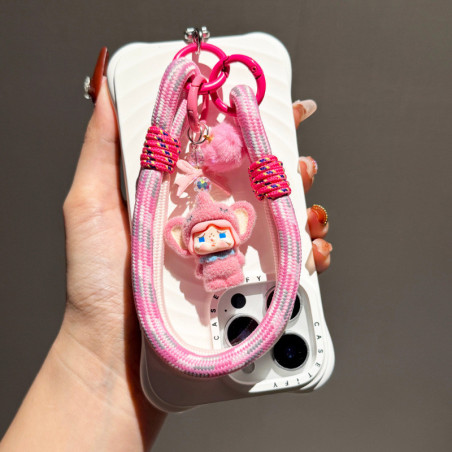 Pink wrist strap doll keyring | Smarty