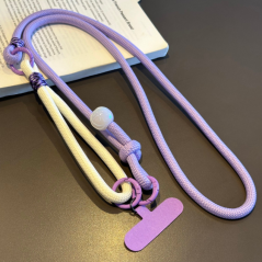 Collier téléphone ECO violet/beige 115 cm | Smarty