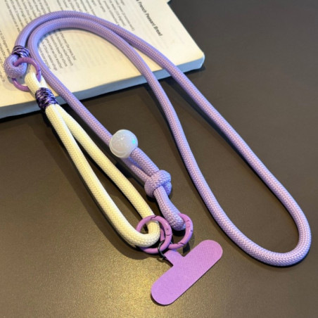 ECO Phone Necklace Purple/Beige 115 cm | Smarty
