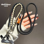 Phone Necklace ECO – Long Braided Two-Tone Cord with Leather Details