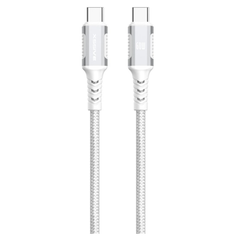 Câble USB-C vers USB-C XSSIVE XSS-BR-CC-W – 2 m, 18 W, blanc