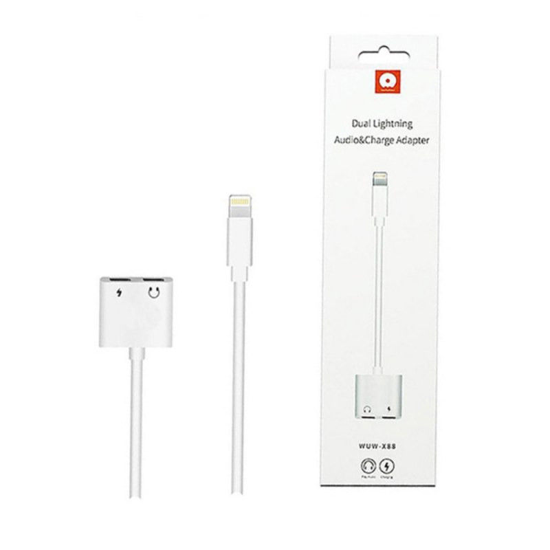 Adaptateur audio et charge WUW X88 – Double Lightning Adaptateur audio et charge WUW X88 – Double Lightning