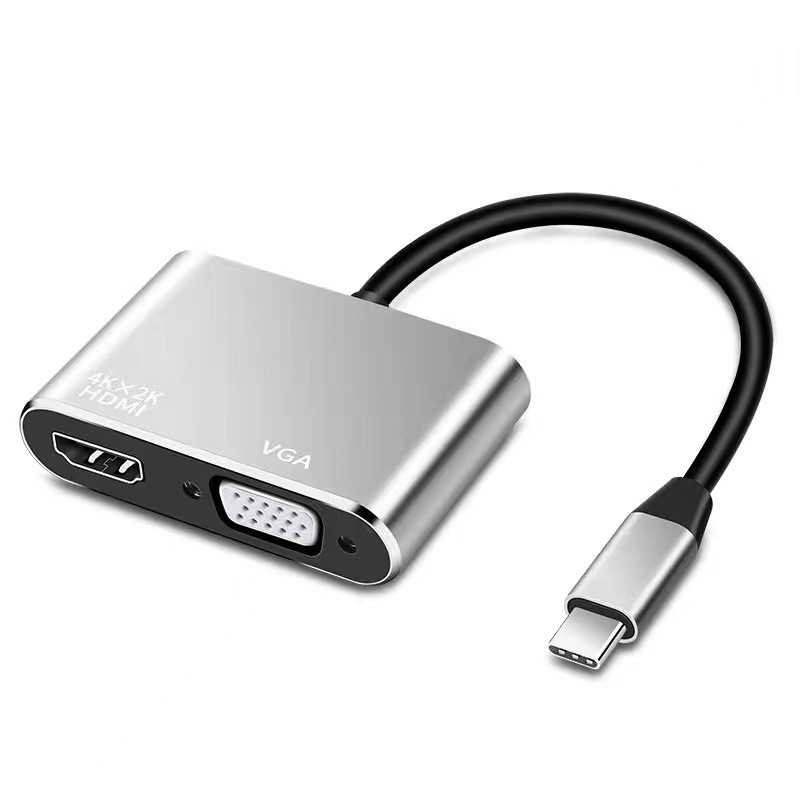 USB-C Hub ECO – 2-in-1, 4K/2K HDMI + VGA, silver USB-C Hub ECO – 2-in-1, 4K/2K HDMI + VGA, silver