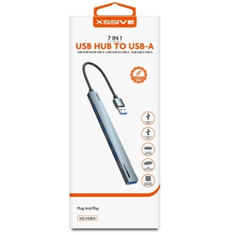 Adaptateur hub USB XSSIVE XSS-HUB15 – 7-en-1 USB-A