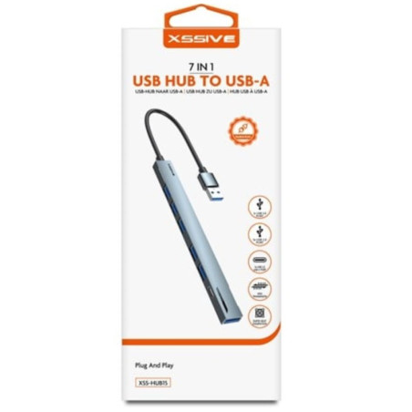 Adaptateur hub USB XSSIVE XSS-HUB15 – 7-en-1 USB-A