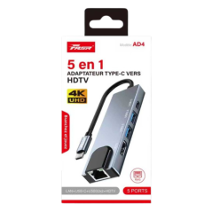 Adaptateur Type-C 5-en-1 FASR AD4 | Smarty