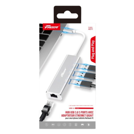 Adaptateur multiport FASR AD11 – Type-C vers USB 3.0 / Ethernet Gigabit