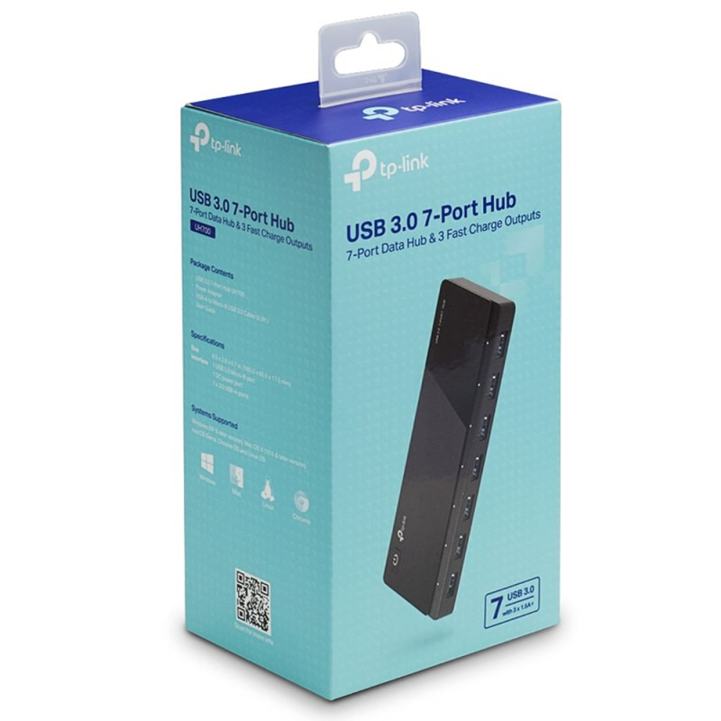 Hub USB 3.0 de bureau TP-Link UH700 – 7 ports, adaptateur 12V/2,5A Hub USB 3.0 de bureau TP-Link UH700 – 7 ports, adaptateur 12V/2,5A