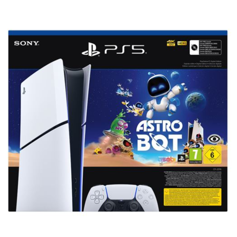 Sony PlayStation 5 Slim Digital Edition Console – 1TB White + Astro Bot