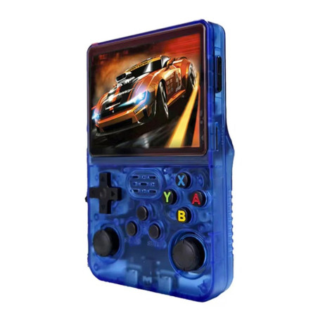 Mini console de jeu vidéo ECO R36s – écran IPS 3,5 pouces 64 Go Bleu