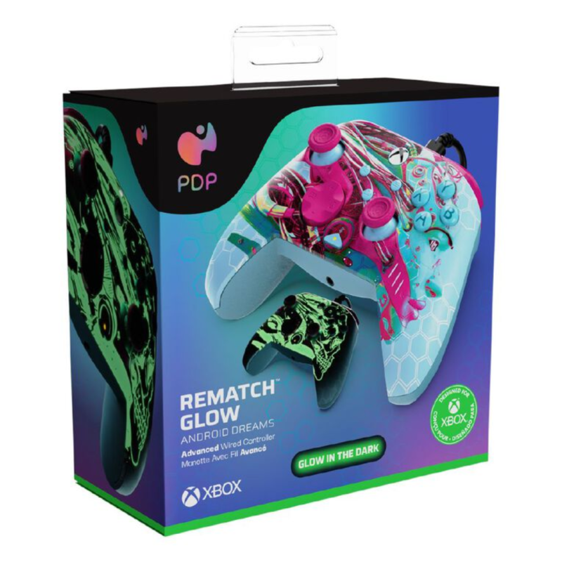 Manette Filaire Xbox Série X/S & PC PDP - Android Dreams REMATCH GLOW (Brille dans le noir) - 049-023-ADDM Manette Filaire Xbox Série X/S & PC PDP - Android Dreams REMATCH GLOW (Brille dans le noir) - 049-023-ADDM