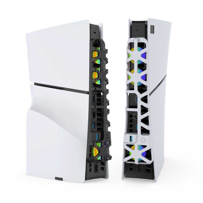 Ventilateur de refroidissement PS5 Slim Dobe TP5-3538S RGB - Blanc Ventilateur de refroidissement PS5 Slim Dobe TP5-3538S RGB - Blanc