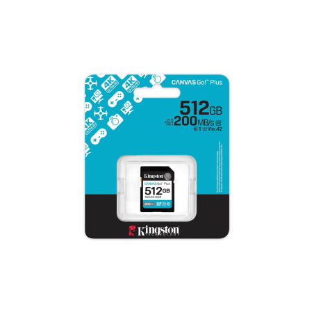 Carte mémoire Kingston Canvas Go+ 512 Go - SDG4/512GB - Protections Re