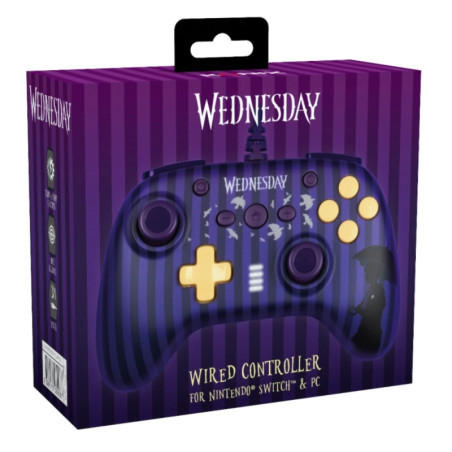 Manette filaire Konix pour Nintendo Switch – Édition Wednesday
