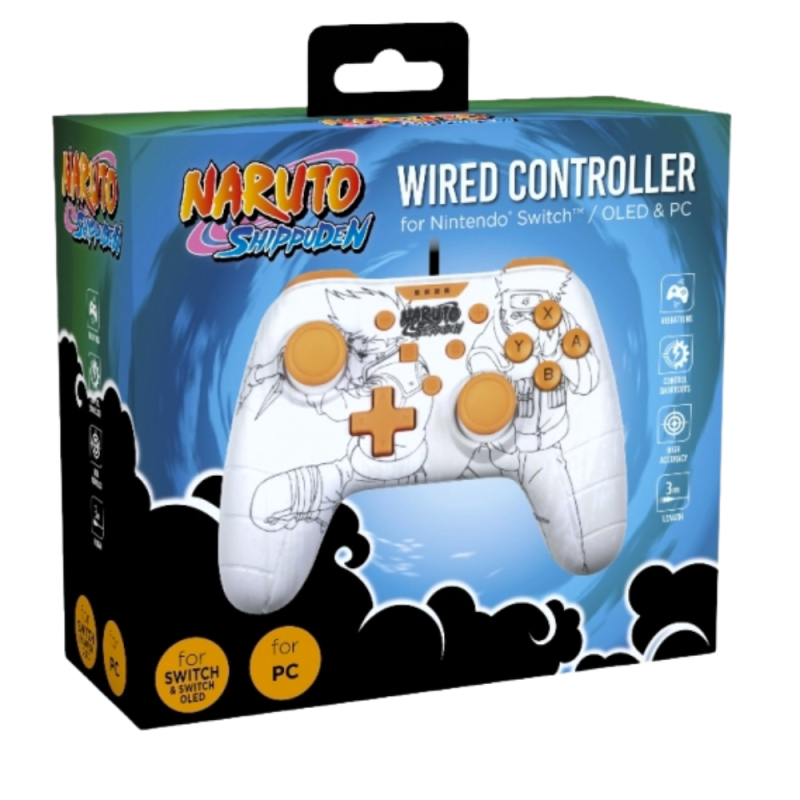 Manette Filaire pour Nintendo Switch - Édition Naruto - Blanc Manette Filaire pour Nintendo Switch - Édition Naruto - Blanc