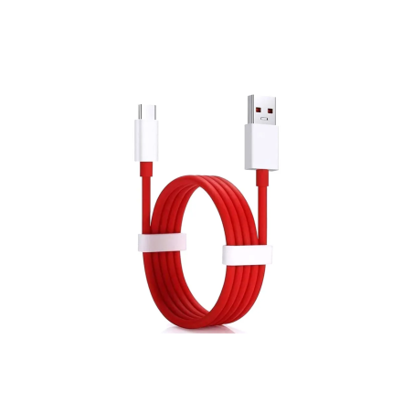 Câble USB Type-C Oppo Warp Charge - 1M - Rouge / Blanc - Vrac - Alimen