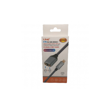 Adaptateur Audio Lightning Mâle / 2 Jack 3.5mm Femelle (Casque) Nylon